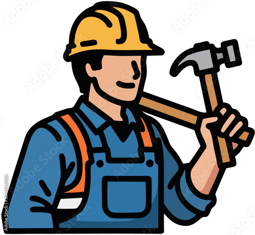 Construction worker with thor vector