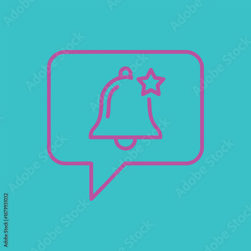 Vibrant notification icon featuring a bell and star on a bright blue background, symbolizing alerts and reminders