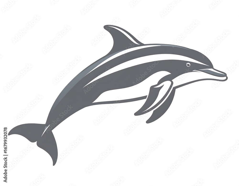 Fototapeta premium Dolphin in profile, leaping