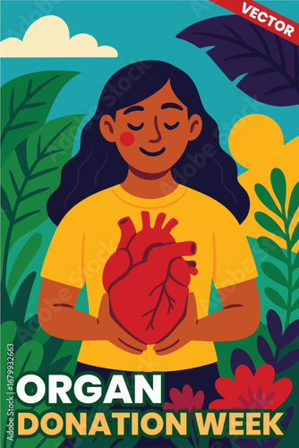 Organ Donation Week: Transplant Awareness Poster for Organ Donation Week Featuring Modern Graphic Design and Clear Health Care Message