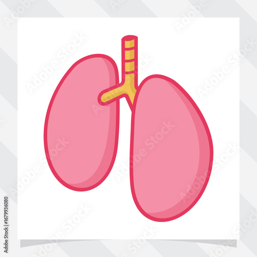 lung organ icon vector illustration