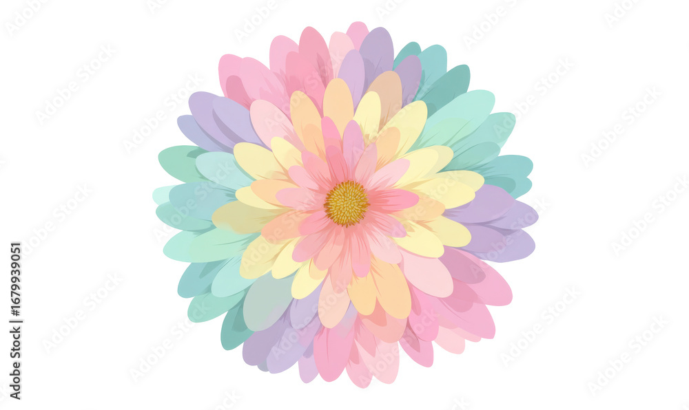 Fototapeta premium Vibrant pastel flower graphic
