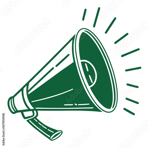 Echo of Amplification: A simplified vector illustration depicts a megaphone, radiating sound waves that symbolize vocal projection and communicative power.