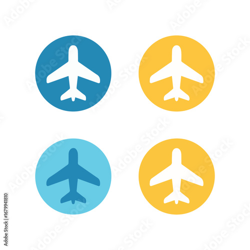 Airplane travel icons flight transportation vector graphic journey aviation design airline symbol transport 100