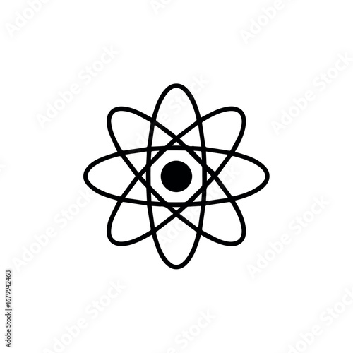 Atom science model vector illustration for physics chemistry and nuclear energy projects design 100