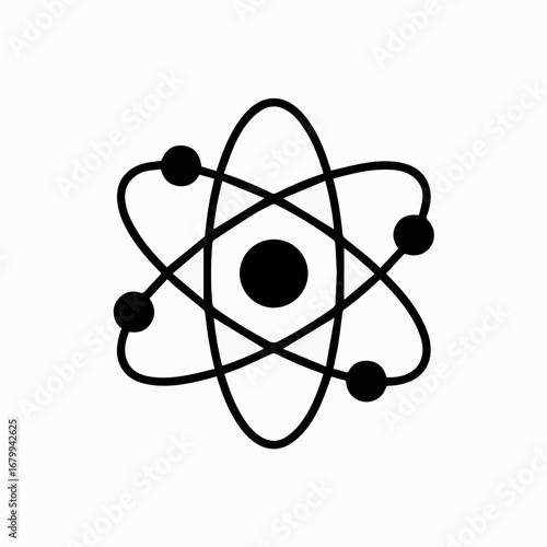 Atom structure vector illustration for science education material and design elements of physics 100