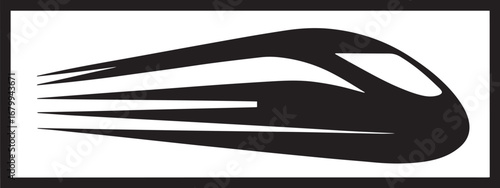 High Speed Train Vector Illustration Bullet Train Silhouette Modern Railway Transport