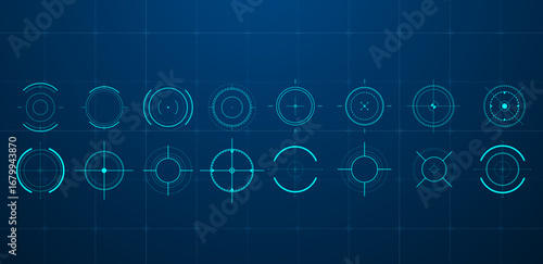Futuristic HUD target or aim pointers. Vector illustration	