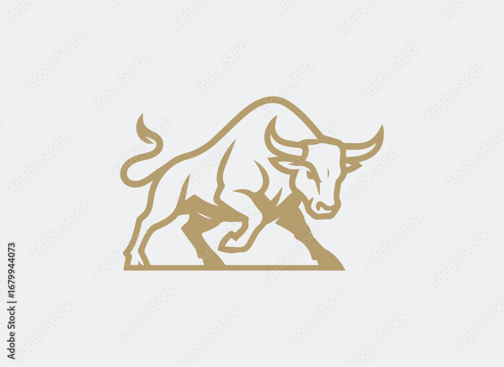 Fototapeta premium Bull logo, Bull Illustration , Bull Mascot, Bull Vector, Bull Character, Bull Icon