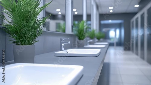 Modern restroom with sleek design