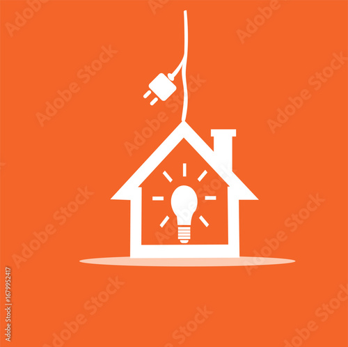 Modern home lighting icon set featuring various light fixtures and bulbs for interior design and smart home concepts