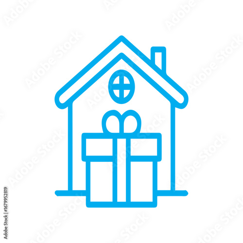 House and Gift Box Icon