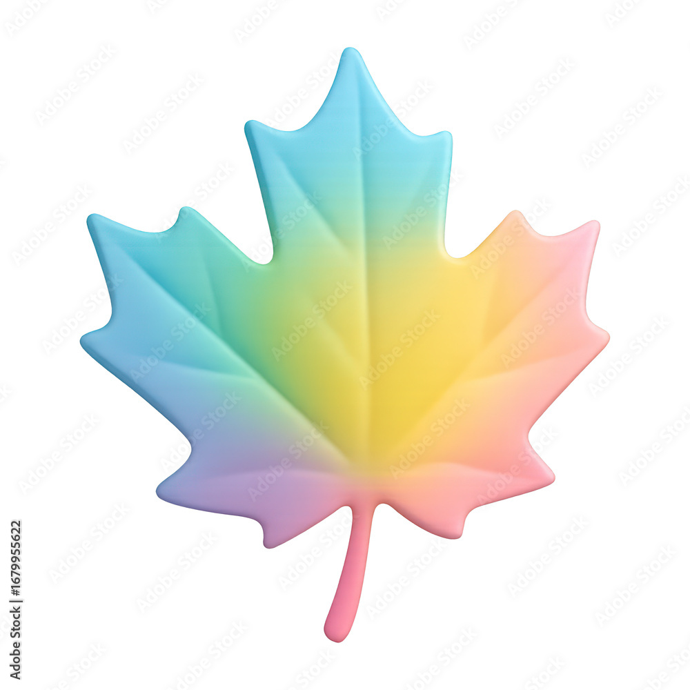 Obraz premium PNG Colorful gradient maple leaf