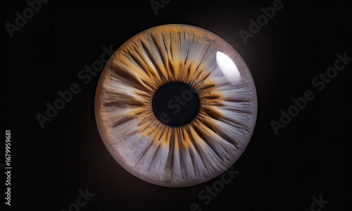 Hazel Eye Close-up Detail Isolated on Transparent Background