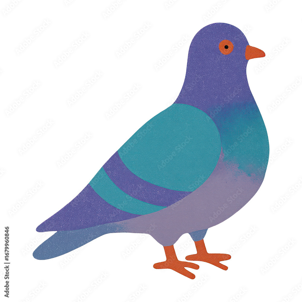 Obraz premium PNG Colorful abstract pigeon illustration.
