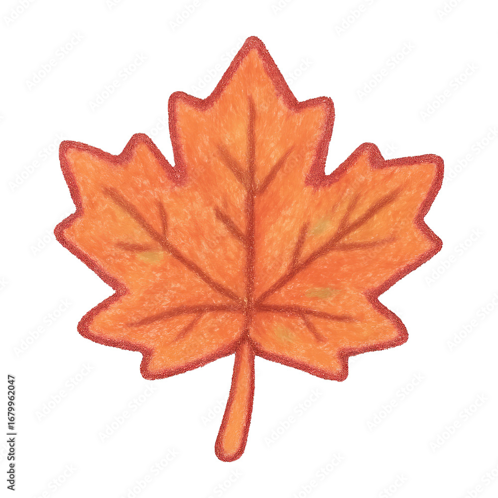 Fototapeta premium PNG Vibrant autumn maple leaf illustration.