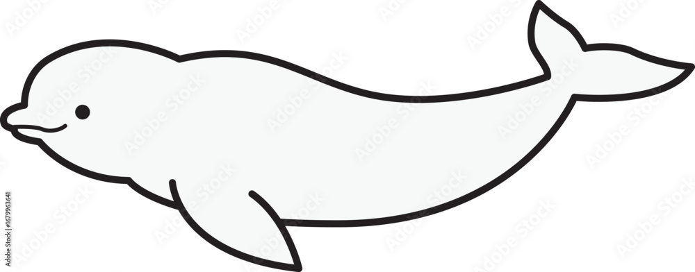 Fototapeta premium Beluga Whale, White Whale, Delphinapterus leucas icon.