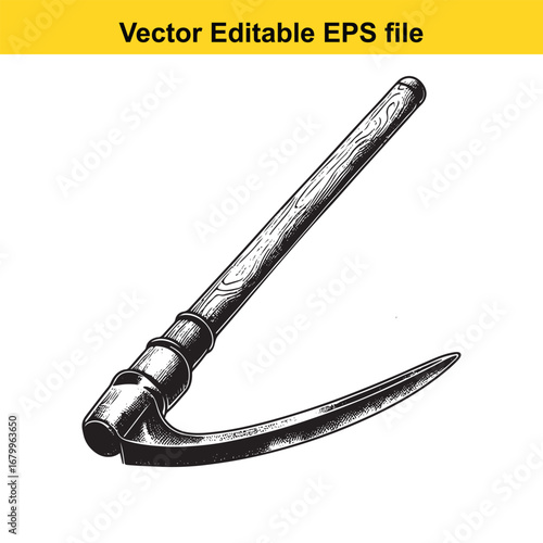 Vintage scythe tool isolated on white background