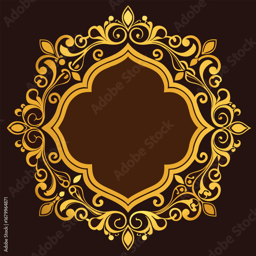 golden frame with floral ornament