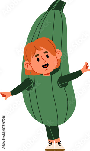 Child in Cucumber Costume
