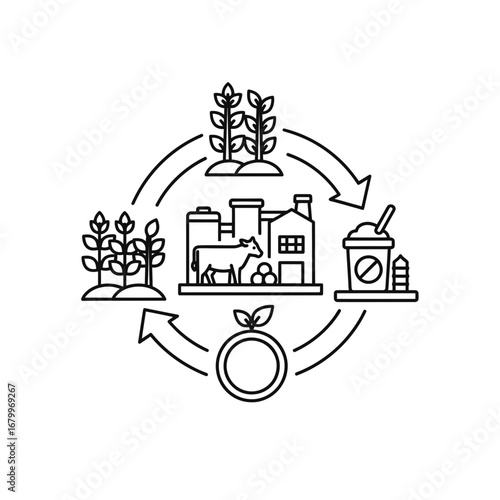 Agricultural ecosystem sustainability vector icon design  