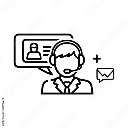 Customer service representative assisting through calls and messages  