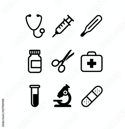 medical icons set