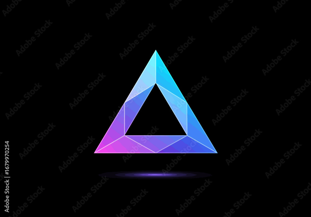 Fototapeta premium Vibrant Low-Poly Triangle Logo Design with Gradient.