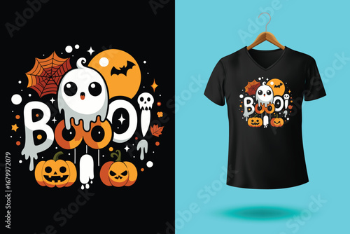 Happy Halloween t-shirt design, Halloween t-shirt, custom and vector typography t shirt design for halloween lover.