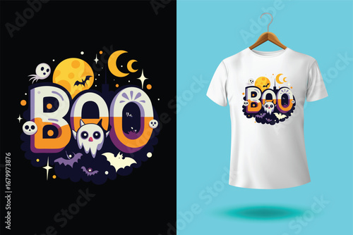 Happy Halloween t-shirt design, Halloween t-shirt, custom and vector typography t shirt design for halloween lover.