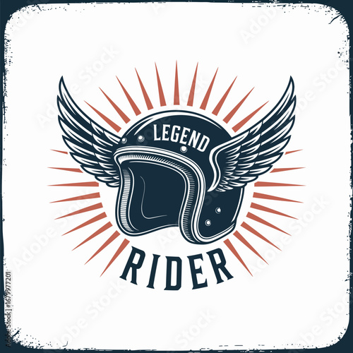 This artwork showcases a stylish helmet with wings, representing freedom and the adventurous spirit, perfect for those who embrace an active lifestyle and dare to ride.