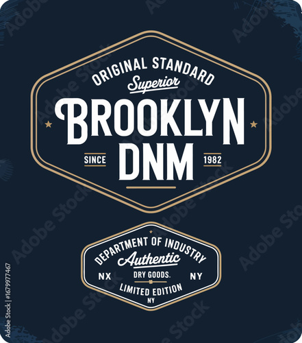 This image portrays a limited edition logo for Brooklyn DNM, emphasizing originality and vintage style, ideal for fashion or art-related projects with an urban edge.