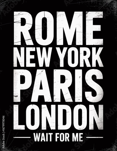 Showcasing famous city names in a vintage style, this design evokes feelings of wanderlust and adventure, encouraging travelers to dream big and explore new destinations around the globe.