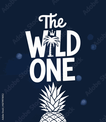 This eye-catching design features a pineapple with a charming wild theme, perfect for beachwear or summer events, embodying a fun and carefree spirit.