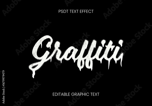 White Spray Drip Font Urban Graffiti Spray Grunge Text Effect