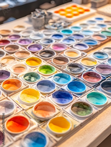 Vibrant Watercolor Techniques: Artistic Expression in a Creative Home Studio Workspace