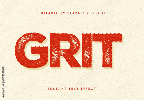 Red Rough Font Distressed Grunge Vintage Text Effect