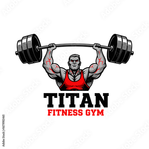 A powerful logo for Titan Fitness Gym featuring a strong weightlifter.