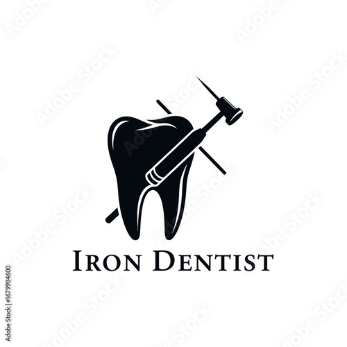 A strong logo for a dental practice.  A tooth and dental tool.