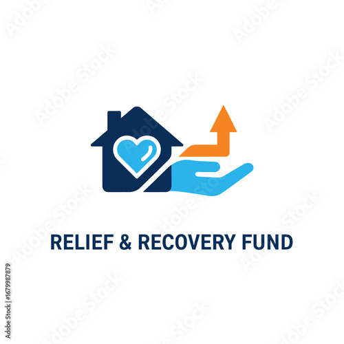 Logo for a relief and recovery fund, symbolizing hope, support, and rebuilding.