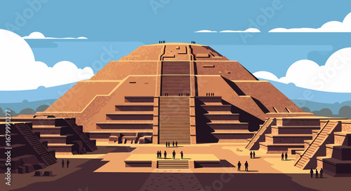Ancient Pyramid A Majestic Illustration of Mesoamerican Architecture