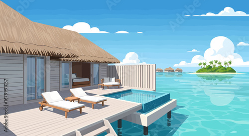 Tropical Escape Luxurious Bungalow with Pool Overlooking the Ocean in Sunny Paradise
