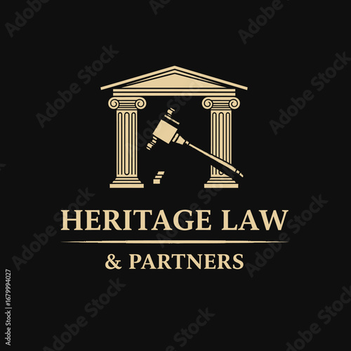 Heritage Law & Partners logo featuring a gavel between pillars.