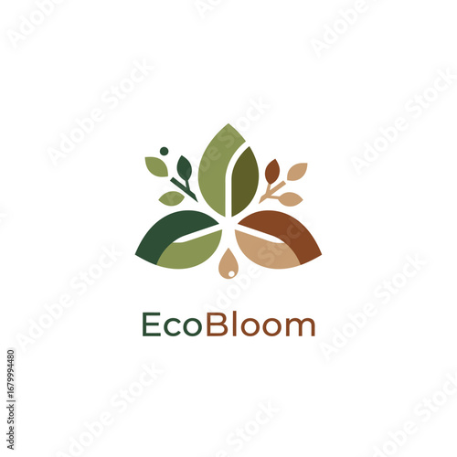 EcoBloom logo, eco-friendly, nature inspired, modern design.