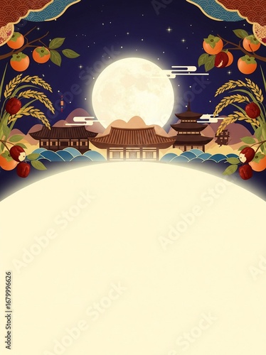 추석 설날 한가위 한국 전통 장식 배경