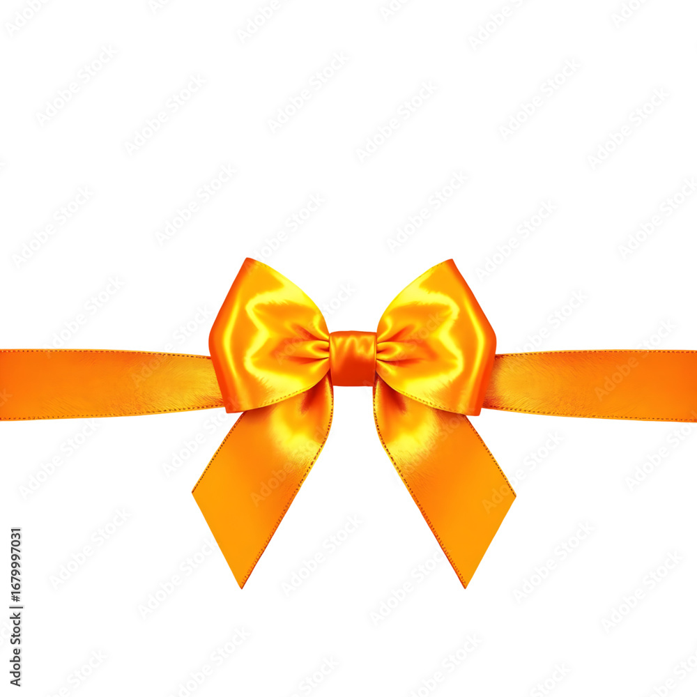 Fototapeta premium Orange Ribbon with Bow Horizontal