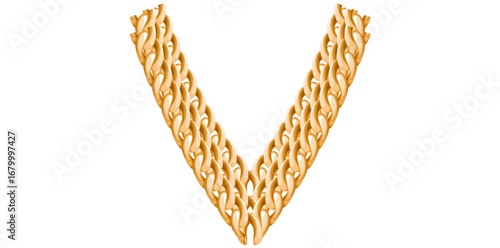 Stunning Golden Chains Isolated On White Background, Antique Jewelry Vector Illustration.	