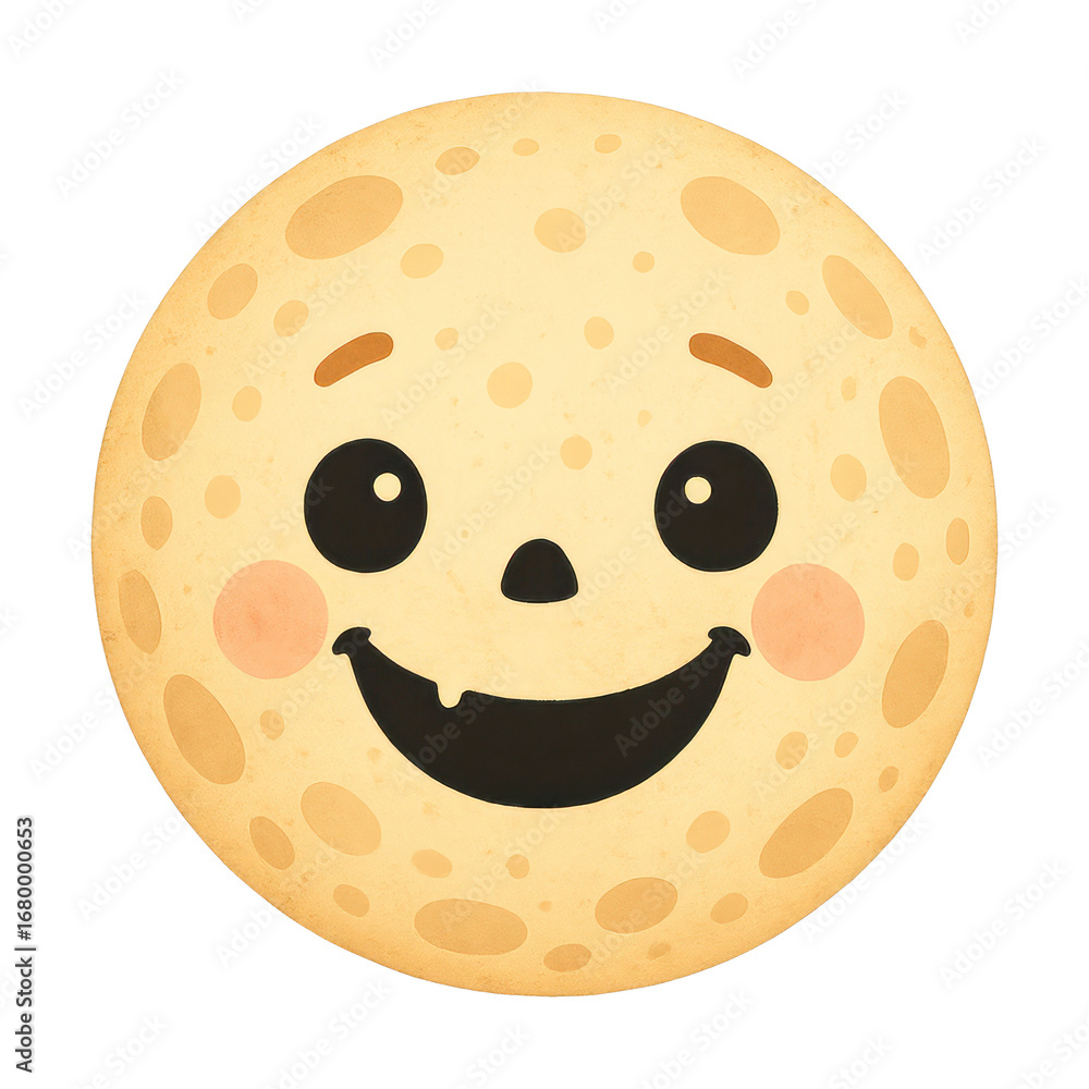 Fototapeta premium PNG Smiling cartoon moon illustration.