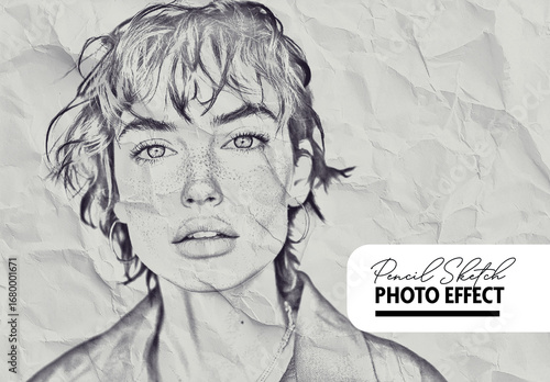 White and Black Pencil Sketch Photo Effect