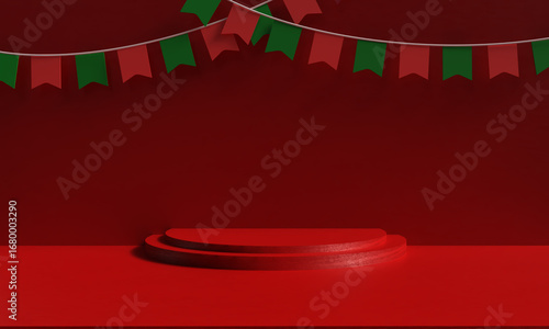 red pink orange color podium stage showcase step exhibition happy new year xmas merry christmas sale gift winter season holiday happy new year merry christmas event party december flag street green 